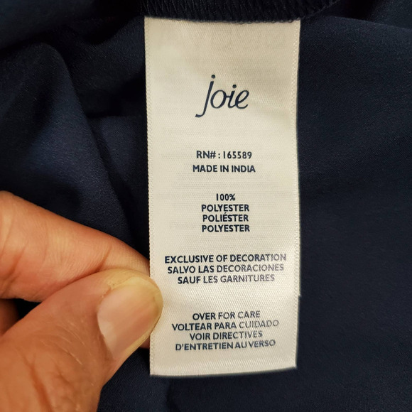 Joie Baltic Print Swing Mini Casual Ruffled Neckline Dress Size Extra Small New - Picture 10 of 11